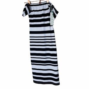 NWT ANGL Almost Famous Striped Bodycon Midi Dress Small
